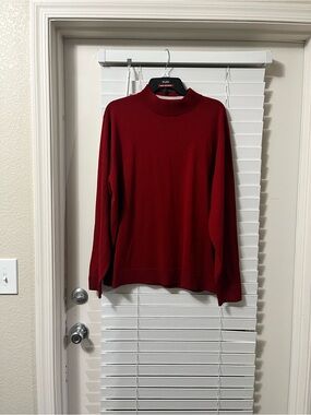 Murano Men's Deep Red Turtleneck Sweater